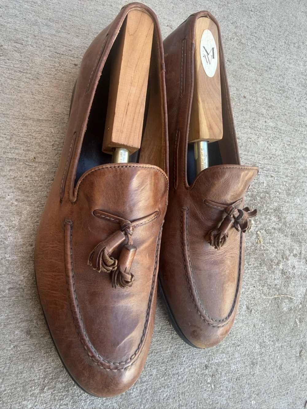 Frye Brown Leather Tassel Loafers